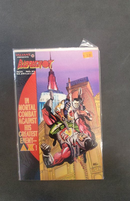 Bloodshot #21 (Valiant Comics, 1994), raw, ungraded comic book — front cover
