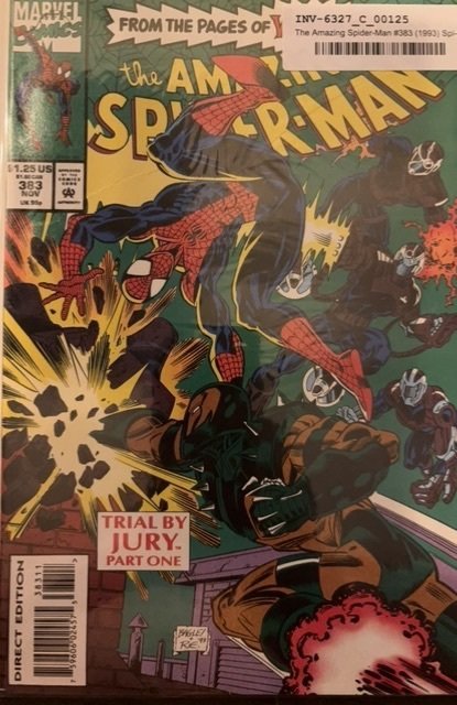 The Amazing Spider-Man #383 (Marvel Comics, 1993), raw, ungraded comic book — front cover