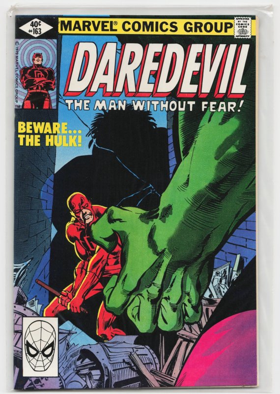 Daredevil #163 (Marvel Comics, 1980), raw, ungraded comic book — front cover