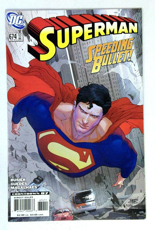 Superman #674 (DC Comics, 2008), raw comic book in NM- condition — front cover
