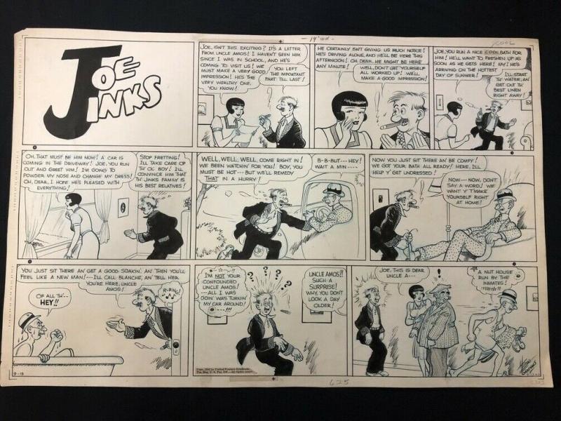 Joe Jinks Original Sunday Comic Strip Art September #13 (1942), raw, ungraded comic book — front cover