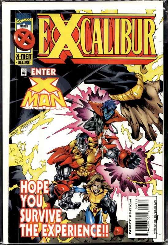 Excalibur #95 (Marvel Comics, 1996), raw, ungraded comic book — front cover