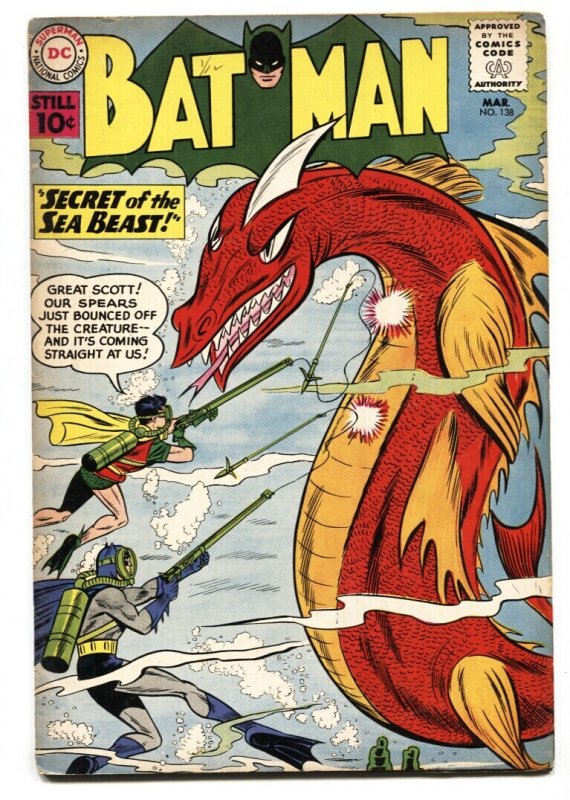 Batman #138 (DC Comics, 1961), raw comic book in VG condition — front cover