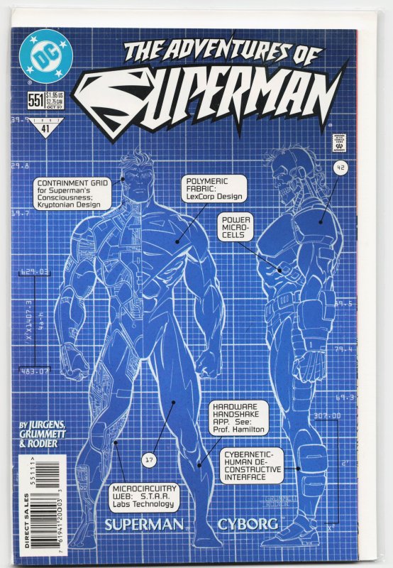 Adventures of Superman #551 (DC Comics, 1997), raw, ungraded comic book — front cover