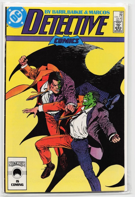 Detective Comics #581 (DC Comics, 1987), raw, ungraded comic book — front cover