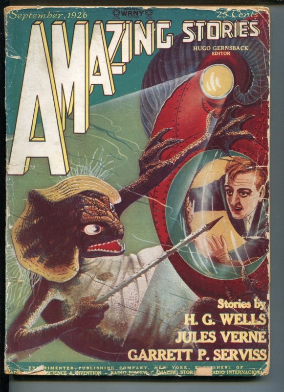 Amazing Stories--September 1926--Pulp Magazine--Gernsback--G/VG (Experimenter Publishing), raw comic book in VG condition — front cover