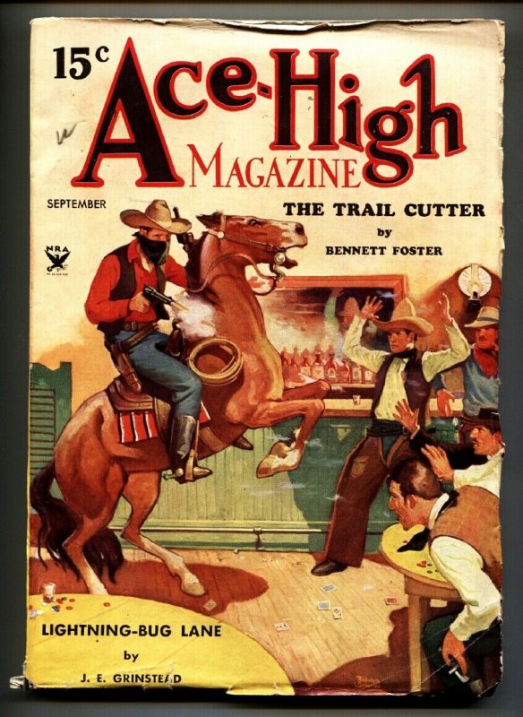 Ace-High Magazine Sep 1934-Hugh B Cave - Rudolph Belarski Pulp (1934), raw, ungraded comic book — front cover