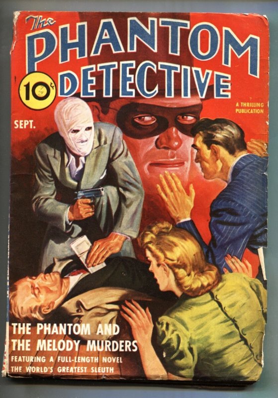 Phantom Detective 9/1940-Robert Wallace-Hero Pulp Magazine VG-, raw comic book in VG- condition — front cover