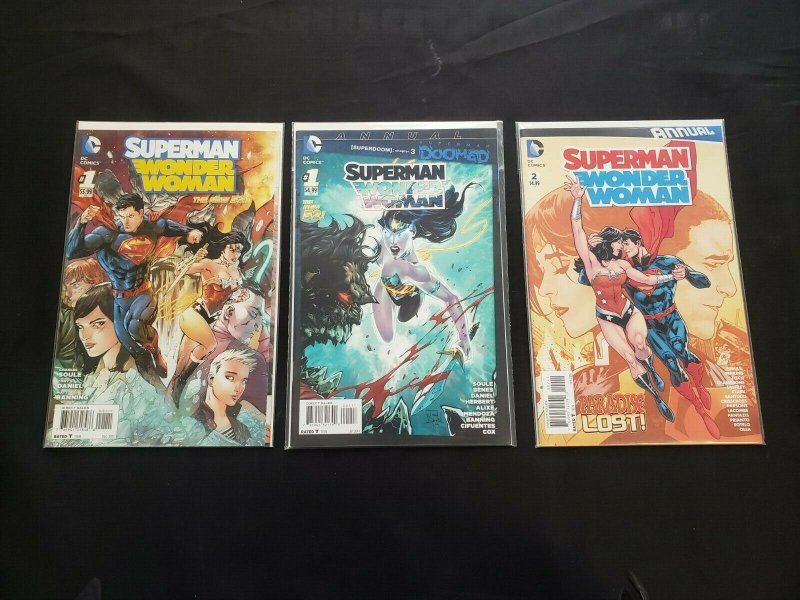 Superman/wonder Woman 3pc (Vf/nm) Issues #1 & Annual #1-2, Power Couple 2013-16 (2013), raw comic book in VF/NM condition — front cover