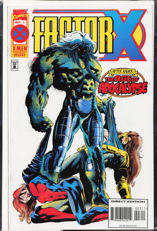 Factor X #3 (Marvel Comics, 1995), raw, ungraded comic book — front cover