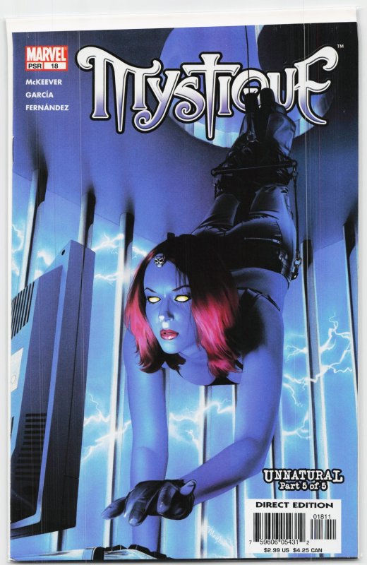 Mystique #18 (Marvel Comics, 2004), raw, ungraded comic book — front cover