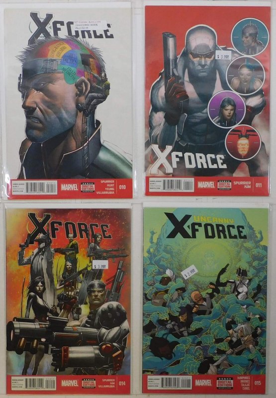 X-Force Lot of 4 #10, 11, 14, 15 (2014) Marvel Comics 1st Print Comic Books (Marvel Comics, 2014), raw, ungraded comic book — front cover