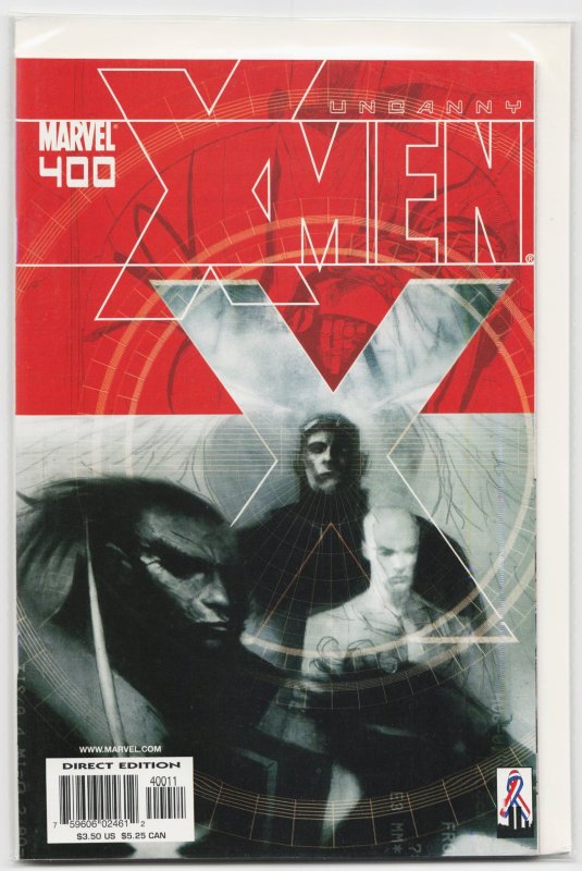 The Uncanny X-Men #400 (Marvel Comics, 2001), raw, ungraded comic book — front cover