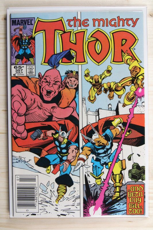 Thor #357 (Marvel Comics, 1985), raw comic book in VF+ 8.5 condition — front cover