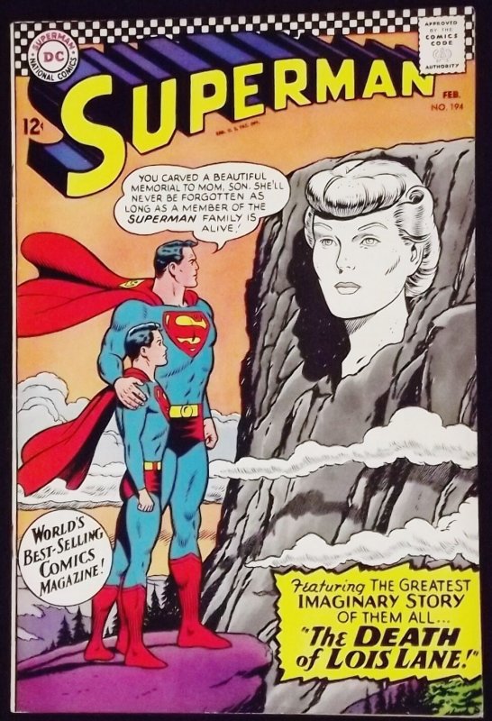 Superman #194 (DC Comics), raw comic book in VF- condition — front cover