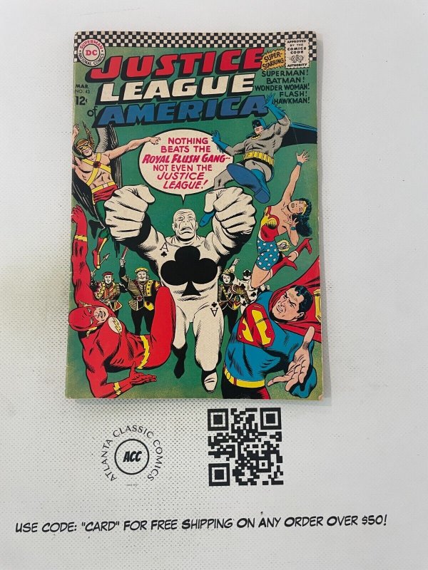 Justice League of America #43 (DC Comics), raw comic book in VF- condition — front cover