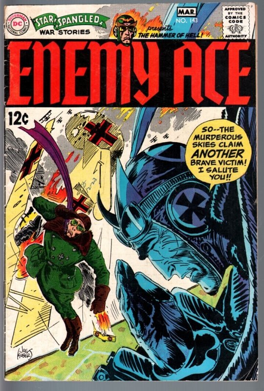 Star Spangled War Stories #143-1969-Dc War Comic-Silver Age-Vg-Enemy Ace VG (DC Comics), raw comic book in VG condition — front cover