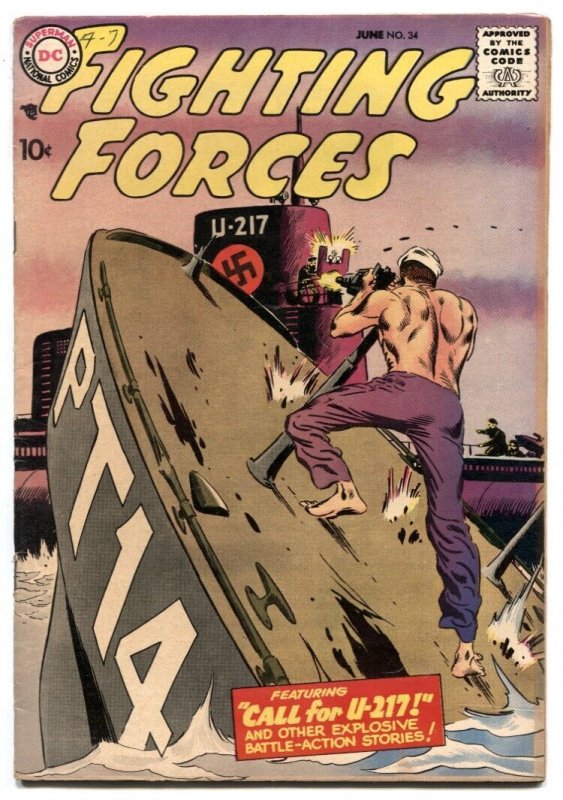 Our Fighting Forces #34 (DC Comics, 1958), raw comic book in VF condition — front cover