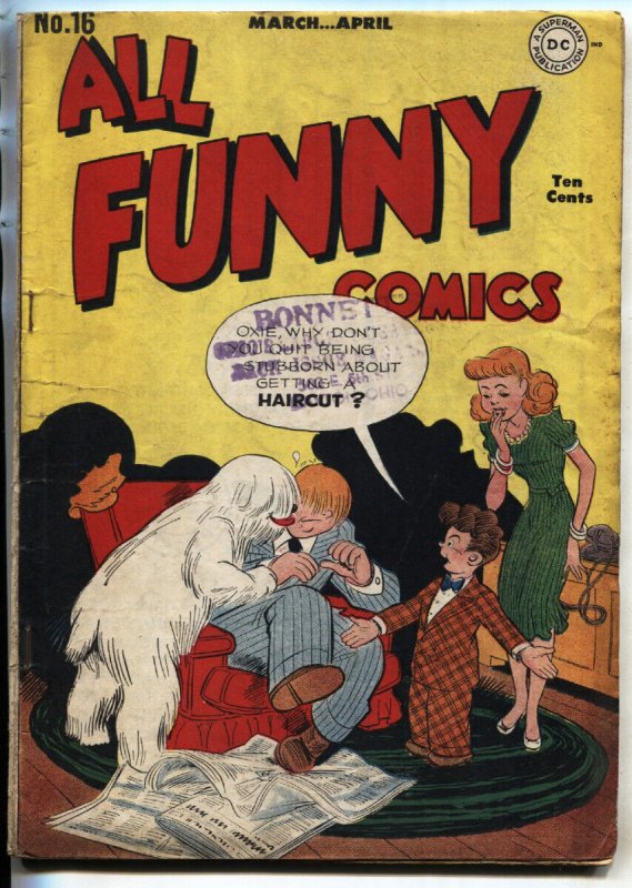 All Funny Comics #16 (1947), raw, ungraded comic book — front cover