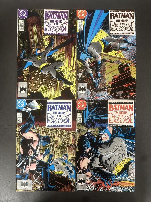 Batman (1988) #417-420 FN+ Complete 'Ten Nights of the Beast' Set of 4 Books (DC Comics, 1988), raw comic book in FN+ condition — front cover