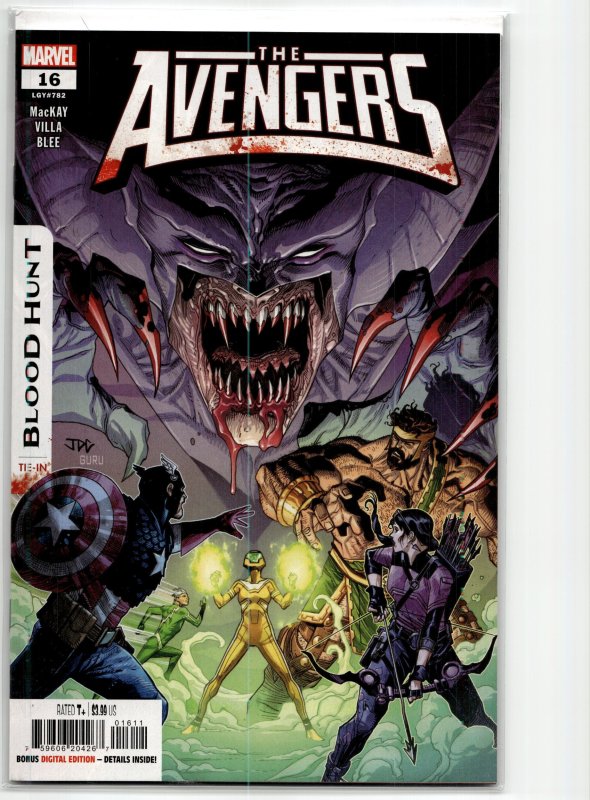 Avengers #16 (Marvel Comics, 2024), raw, ungraded comic book — front cover