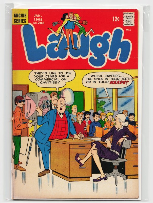 Laugh #202 (Archie Comics, 1968), raw, ungraded comic book — front cover