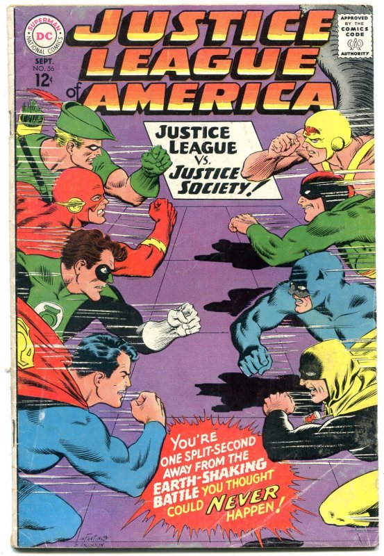 Justice League of America #56 (DC Comics, 1967), raw comic book in VG condition — front cover