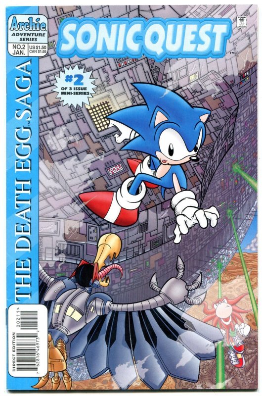 Sonic Quest the Death Egg Saga #2 (Archie Comics, 1997), raw comic book in VF/NM condition — front cover