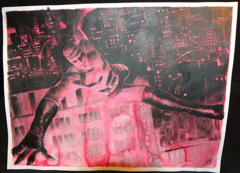 Daredevil Color Art - LA - art by Ron Sales, raw, ungraded comic book — front cover