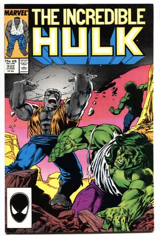 Incredible Hulk #332 (Marvel Comics), raw comic book in VF/NM condition — front cover