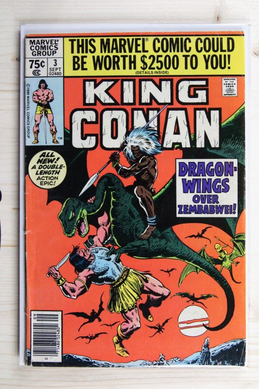 King Conan #3 (Marvel Comics, 1980), raw comic book in FN 6.0 condition — front cover