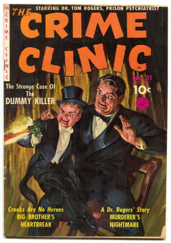 Crime Clinic #11 (1951), raw comic book in VG condition — front cover