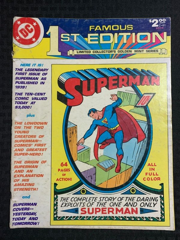 1979 Famous First Edition DC Treasury C-61 VG 4.0 Superman Reprint (DC Comics, 1979), raw comic book in VG 4.0 condition — front cover