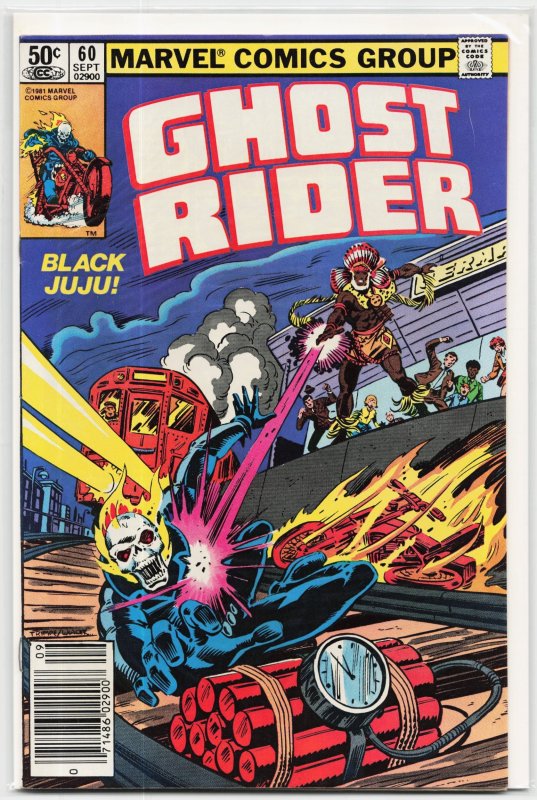 Ghost Rider #60 (Marvel Comics, 1981), raw, ungraded comic book — front cover