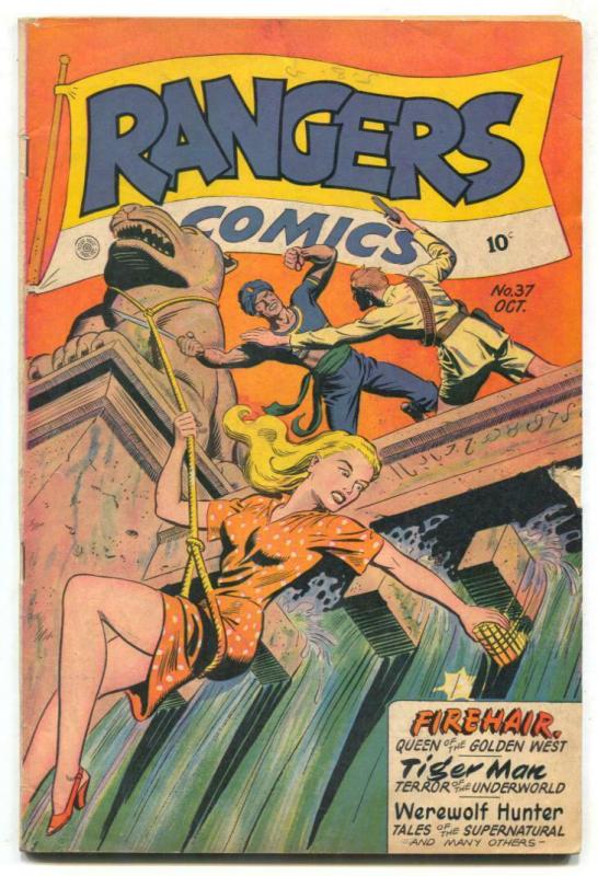 Rangers Comics #37 (Fiction House, 1947), raw comic book in VG condition — front cover