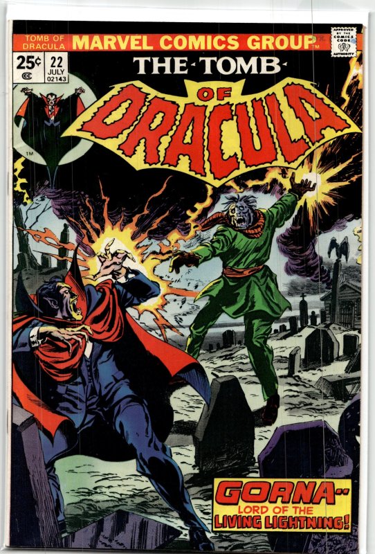Tomb of Dracula #22 (Marvel Comics, 1974), raw, ungraded comic book — front cover