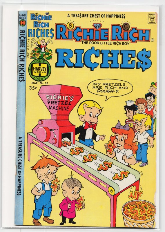 Richie Rich Riches #35 (Harvey Comics, 1978), raw, ungraded comic book — front cover