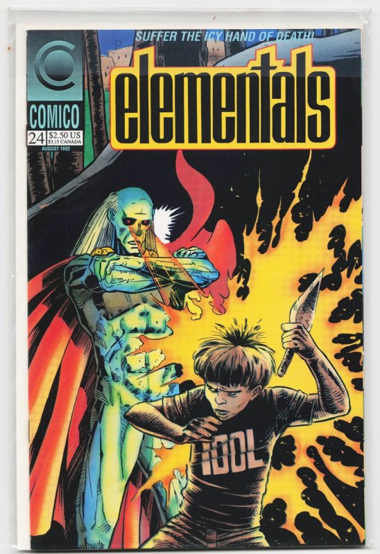 Elementals #24 (Comico, 1992), raw, ungraded comic book — front cover