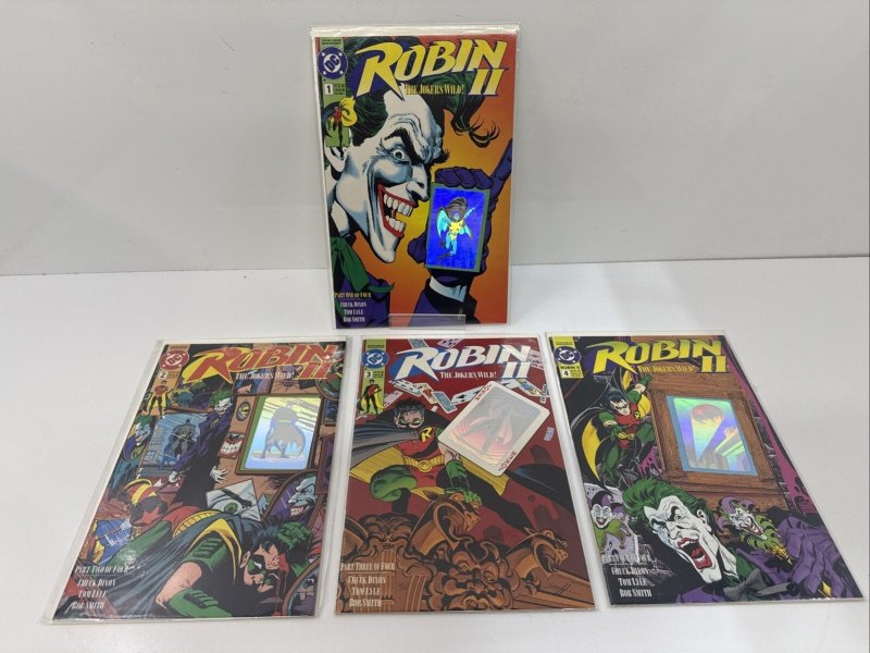 DC Comics Robin II the Joker's Wild! #1-4 Hologram First Printing Comic Book Lot (DC Comics, 1991), raw, ungraded comic book — front cover