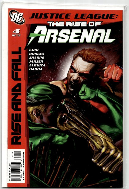 Justice League: The Rise of Arsenal #4 (DC Comics, 2010), raw, ungraded comic book — front cover