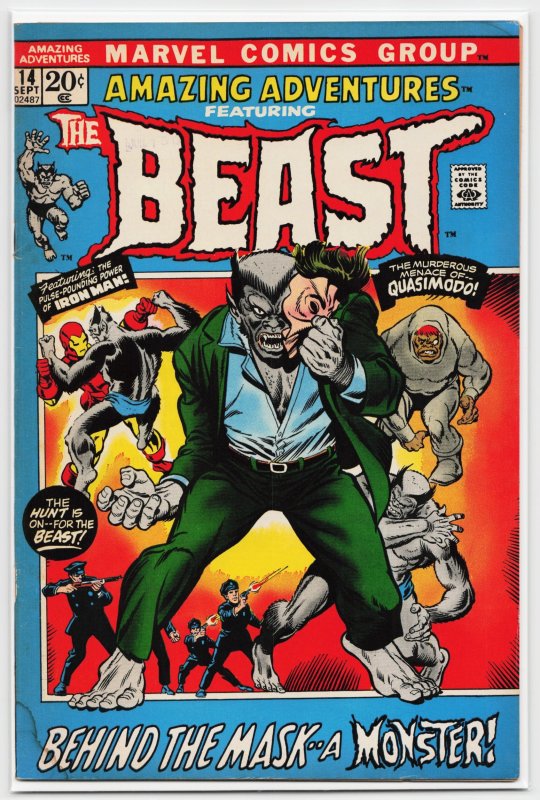 Amazing Adventures #14 (Marvel Comics, 1972), raw, ungraded comic book — front cover