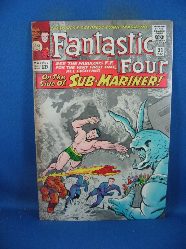 Fantastic Four #33 (Marvel Comics, 1964), raw comic book in VG condition — front cover