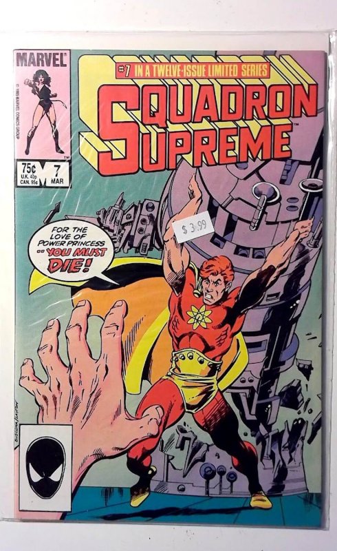 Squadron Supreme #7 (Marvel Comics, 1986), raw, ungraded comic book — front cover