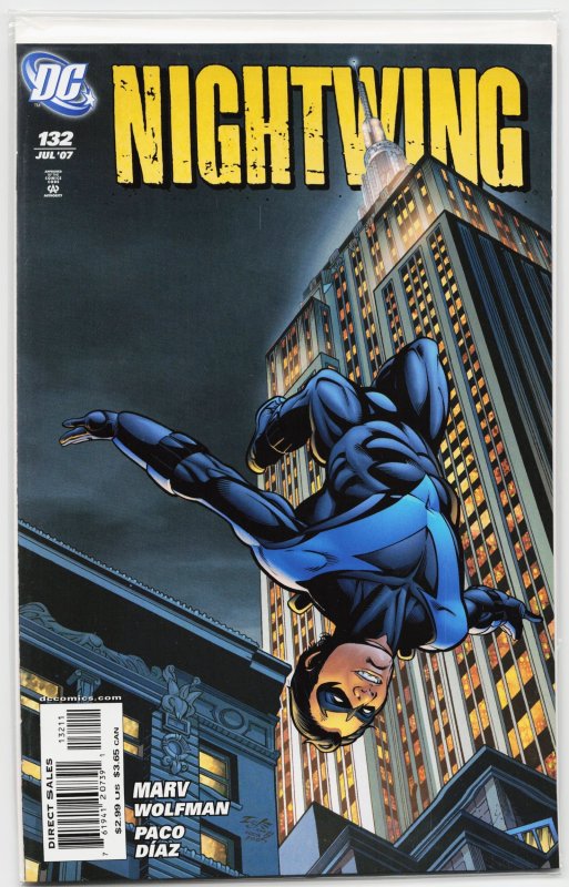 Nightwing #132 (DC Comics, 2007), raw, ungraded comic book — front cover