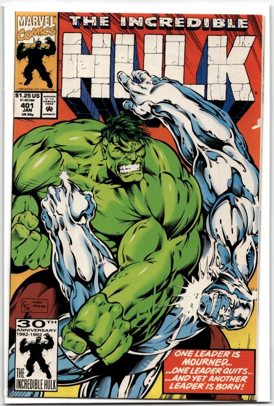 The Incredible Hulk #401 (Marvel Comics, 1993), raw, ungraded comic book — front cover