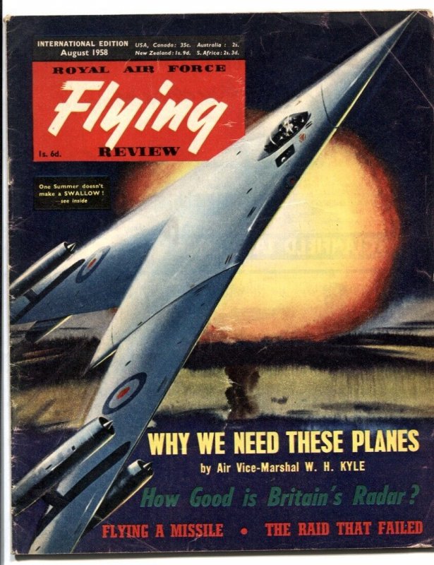 Pulp: Royal Air Force Flying Review August 1958- WH Kyle (1958), raw, ungraded comic book — front cover