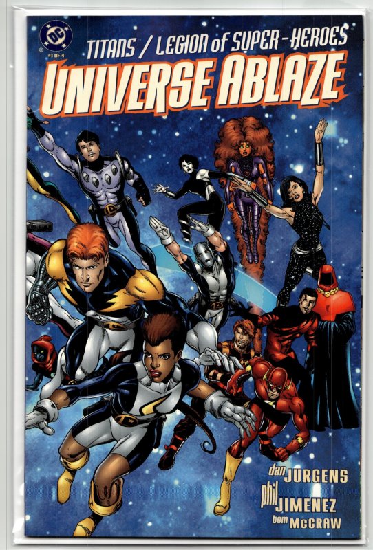 Titans/Legion of Super-Heroes: Universe Ablaze #1 (2000), raw, ungraded comic book — front cover