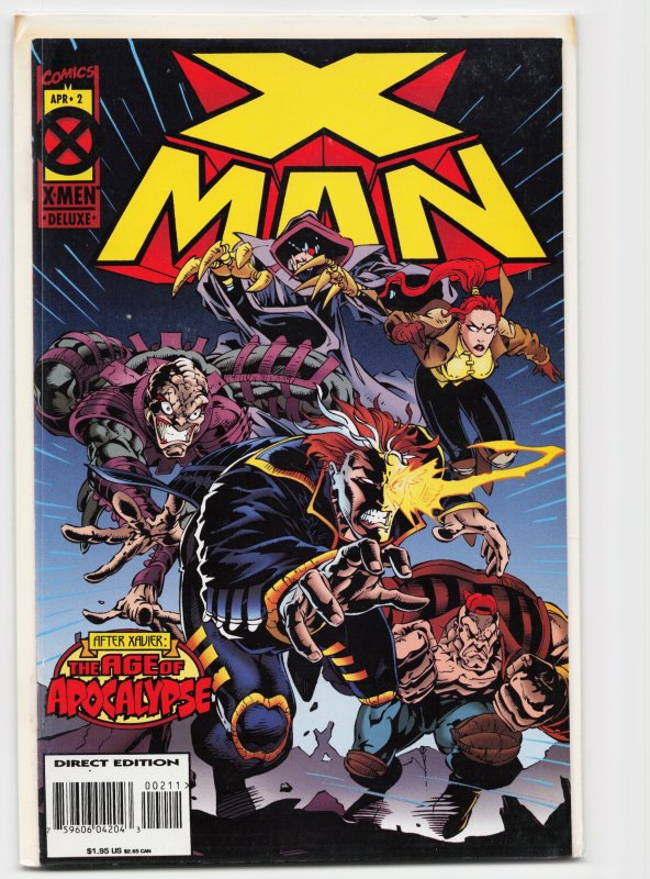 X-Man #2 (Marvel Comics, 1995), raw, ungraded comic book — front cover