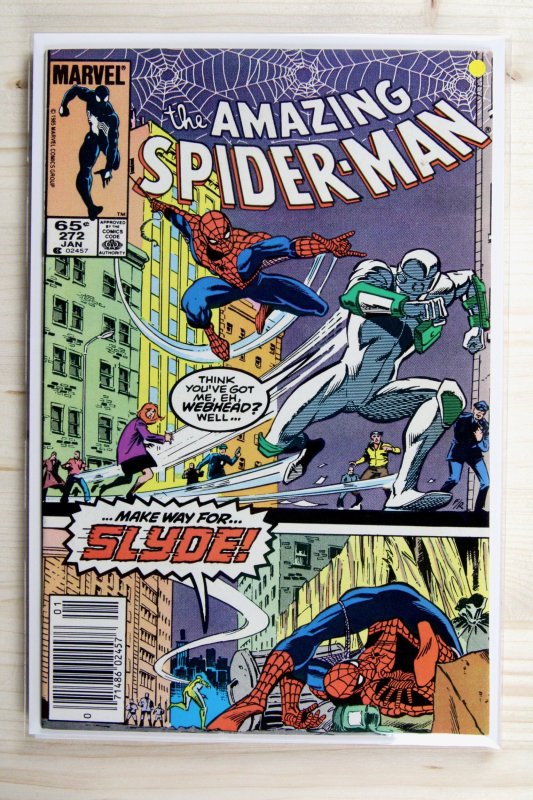 The Amazing Spider-Man #272 (Marvel Comics, 1986), raw comic book in VF 8.0 condition — front cover