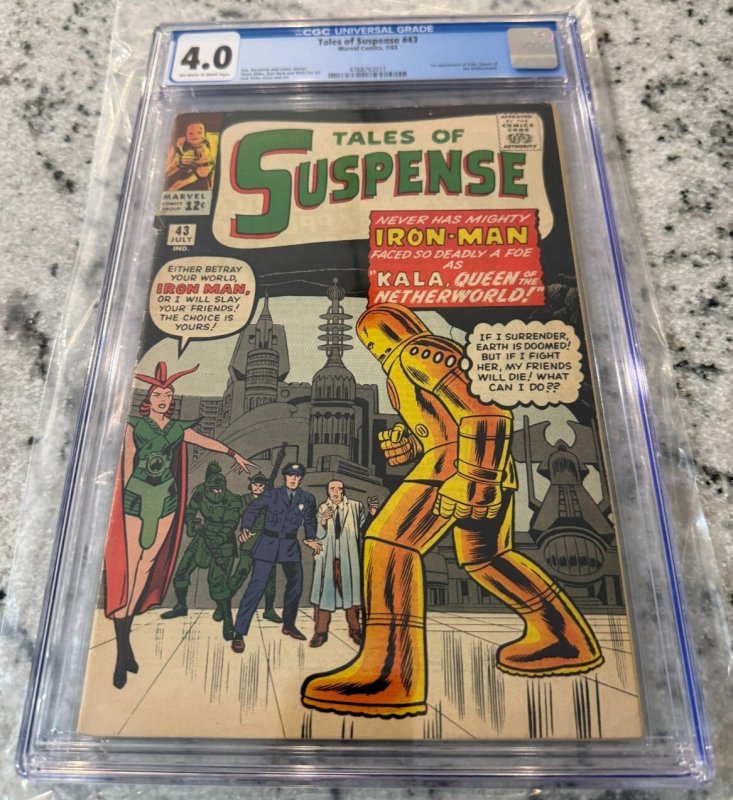 Tales of Suspense #43 (Marvel Comics), CGC 4.0 graded comic book, Universal Blue label — front cover in its holder
